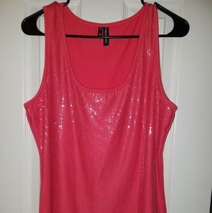 Maurices coral sleeveless with front sequins only